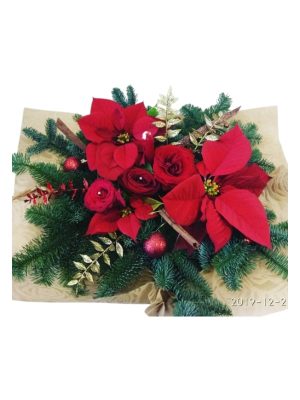 Σύνθεση γιορτινή κόκκινο χρυσό