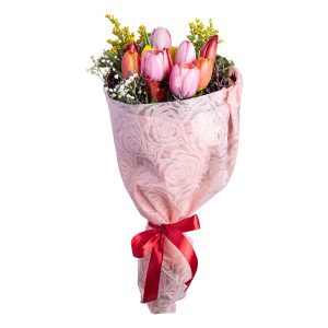 Μπουκέτο με Πολύχρωμες Τουλίπες