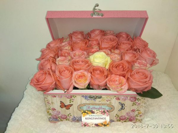 roses in a luxury box - Λουλούδια σε κουτί! Αυθημερόν Delivery στη Θεσσαλονίκη! Online ανθοπωλείο Ανθοδημιουργίες, στην Τούμπα Θεσσαλονίκης