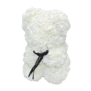 Αρκουδάκι με Λευκά Τριαντάφυλλα σε Κουτί Δώρου Θεσσαλονίκη | ανθοπωλεία τούμπα θεσσαλονίκη