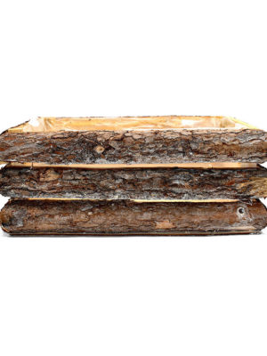 Caspo rectangular, wooden with inner lining, 41x26x16cm, brown.
