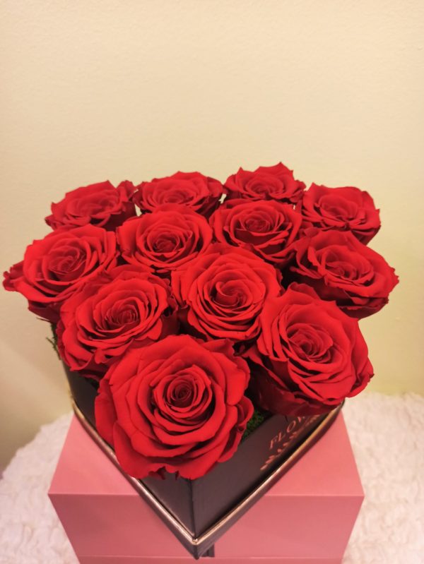 Forever Rose Κόκκινα σε Κουτί Δώρου Καρδιά