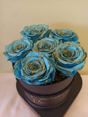 ETERNITY ROSES BLUE GOLD IN BOX