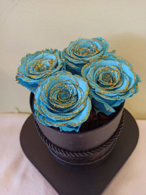 ETERNITY ROSES BLUE GOLD IN GIFT BOX