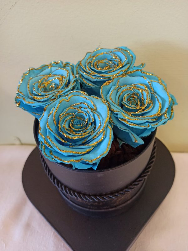 ETERNITY ROSES BLUE GOLD IN BOX