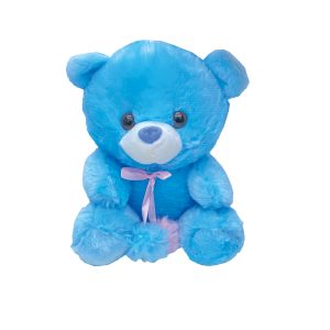 Ανθοπωλείο Θεσσαλονίκη Ανθοδημιουργίες - Λούτρινο αρκουδάκι γαλάζιο, ιδανικό δώρο για νεογέννητο αγοράκι! Αυθημερόν παράδοση στη Θεσσαλονίκη