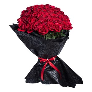 Ανθοδέσμη με 50 Τριαντάφυλλα Κόκκινα πολυτελείας από το Εκουαδόρ